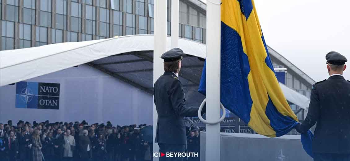 Le drapeau suédois hissé sur le siège de l’Otan