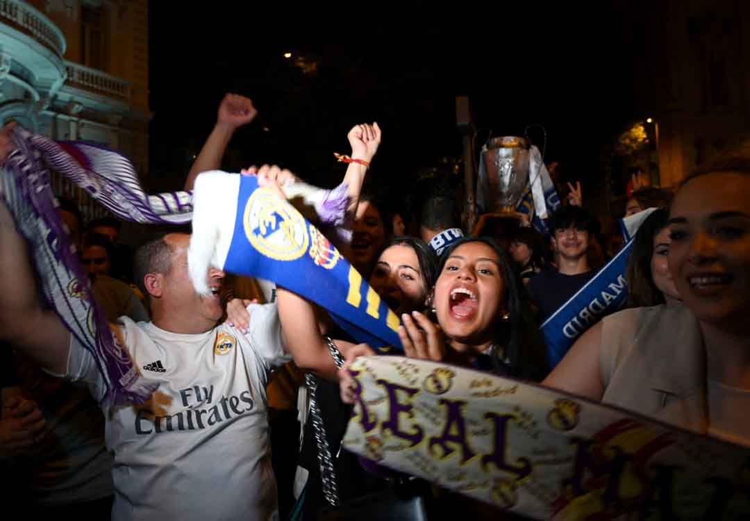 Scènes de liesse à Madrid après le sacre