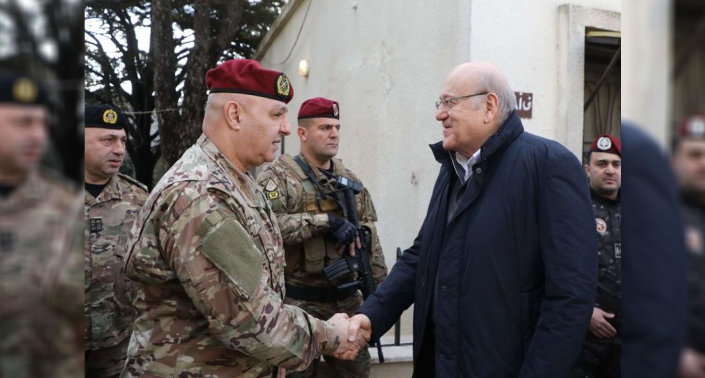 Mikati et J.Aoun à Marjayoun pour inspecter la situation de l'armée à la frontière