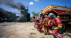 Manœuvre conjointe des pompiers de la FCR et de la Défense civile à Tyr