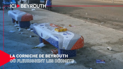 La corniche de Beyrouth où fleurissent les déchets