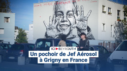 Un pochoir de Jef Aérosol à Grigny en France