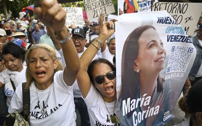 Venezuela: des milliers de personnes réclament le retour de l'opposante Machado