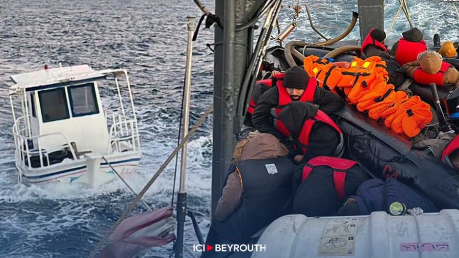 La marine libanaise porte secours à des migrants clandestins