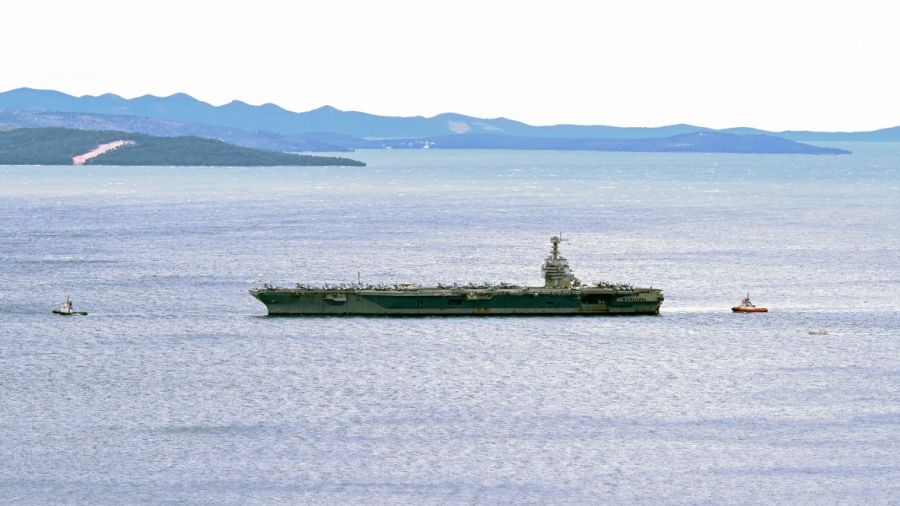 Le porte-avions américain USS Gerald Ford en Croatie pour des opérations de maintenance