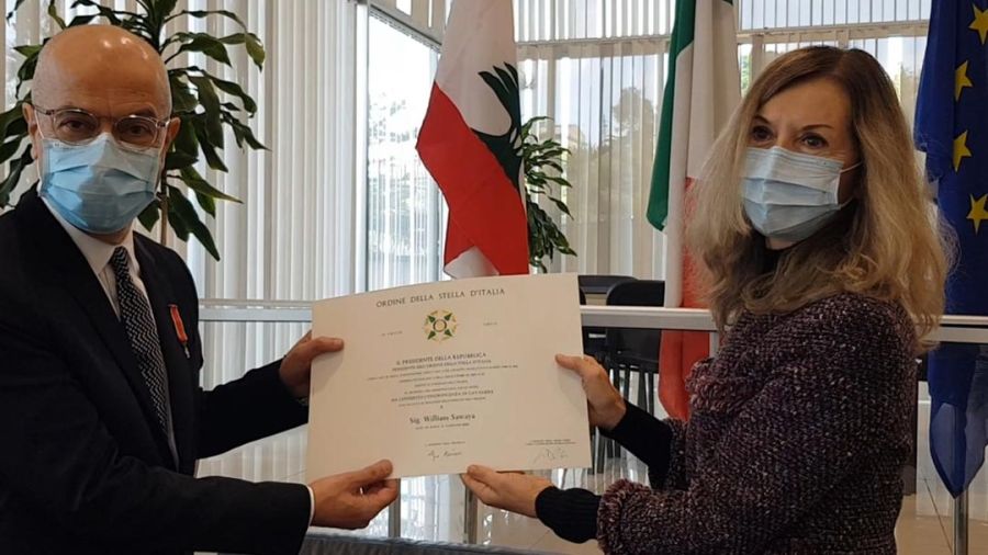 L’architecte William Sawaya dans l’Ordre de l’Étoile d’Italie