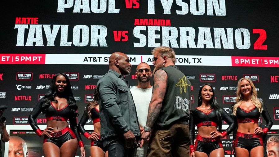Boxe: Tyson gifle Paul lors de leur ultime face-à-face avant de monter sur le ring