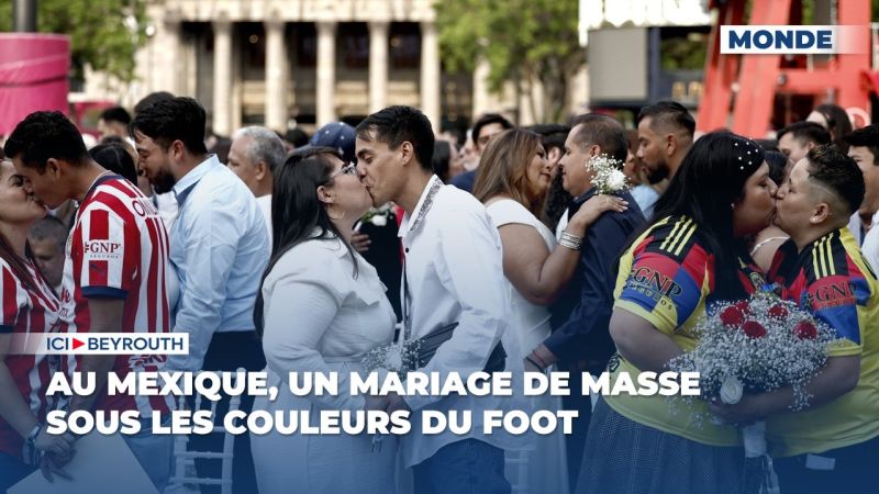 Au Mexique, un mariage de masse sous les couleurs du foot 