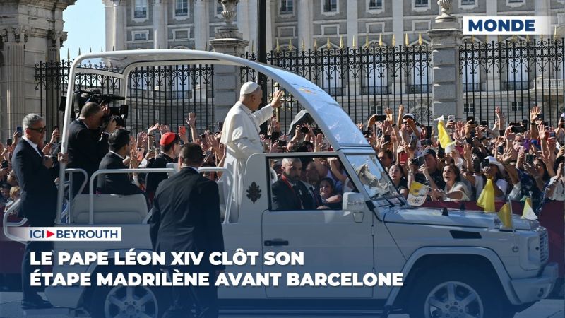 Le pape Léon XIV clôt son étape madrilène avant Barcelone